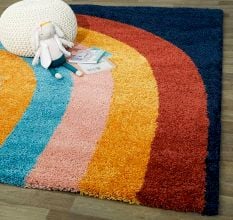Modern Rainbow Geometric Carpet